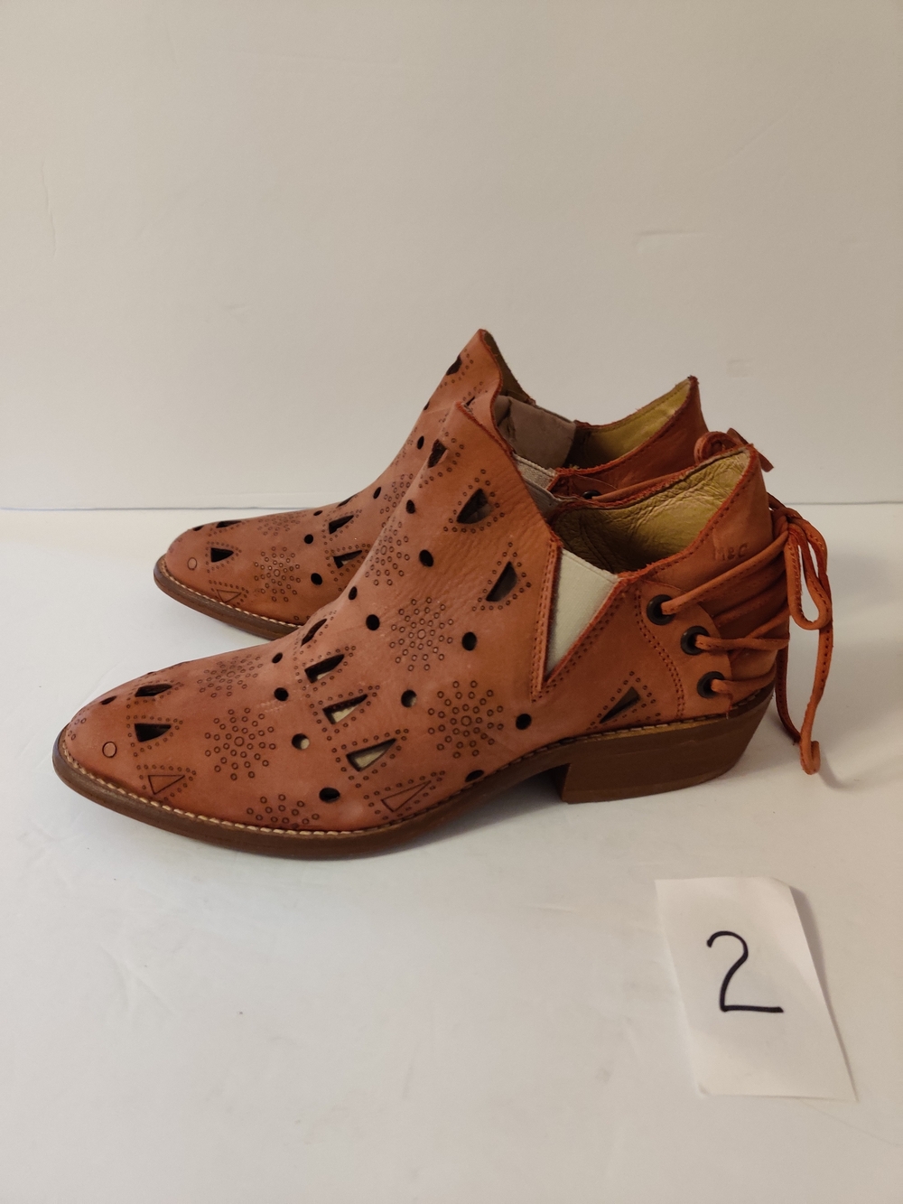 Musse & Cloud Back-Lace Boots Brown Booties 8.5